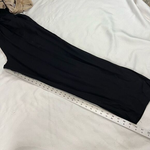 Vintage 90’s Gold Metallic Black Bottom Sleeveless Belted Jumpsuit‎ Women’s - Picture 10 of 10